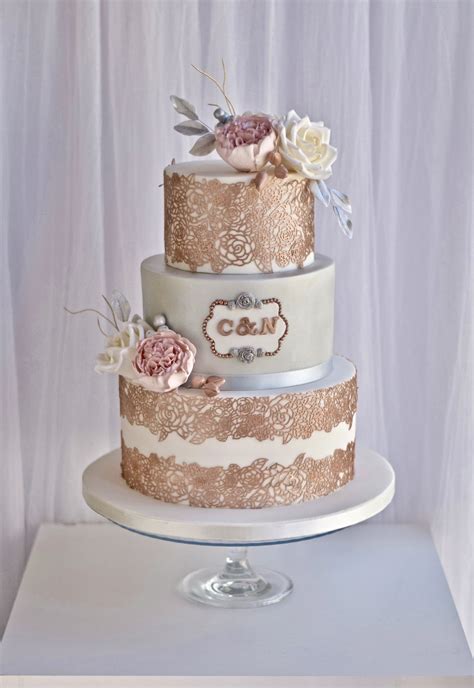 Rose Gold Wedding Cake Topper - jenniemarieweddings