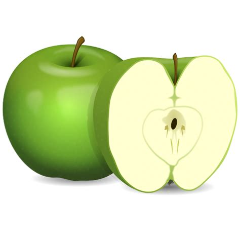 Vector image of apple and apple cut in half | Free SVG