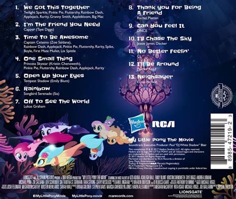 Equestria Daily - MLP Stuff!: My Little Pony: The Movie (Original Motion Picture Soundtrack) Out ...