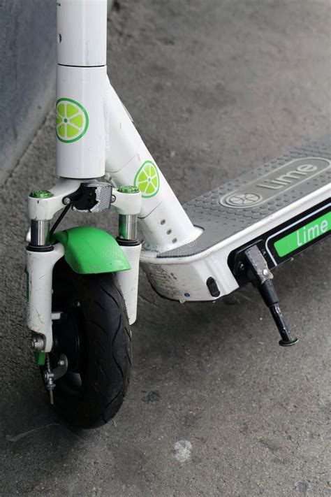 Lime Rental Electric Scooter in a Closeup Photo Editorial Photo - Image ...