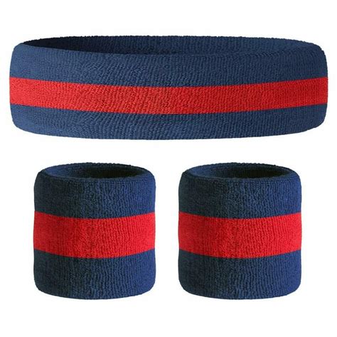 HOTER Sweatband Set in Navy Blue/Red #Hoter | Sweatband, Nike headbands ...