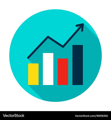 Growth statistics circle icon Royalty Free Vector Image