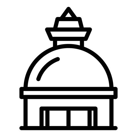 Nepal temple icon outline vector. Skyline landmark 15218481 Vector Art ...