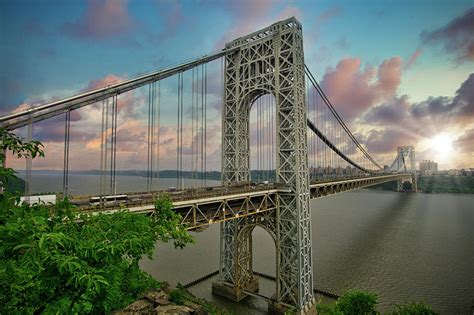 George Washington Bridge Sunrise Scenic Photograph by Daniel Portalatin ...