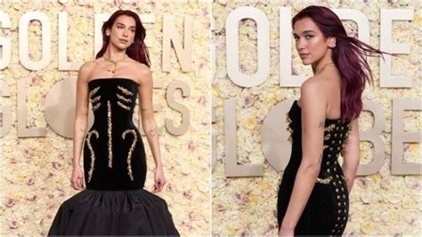 Dua Lipa in black Schiaparelli gown was best-dressed star at Golden Globes 2024 | Fashion Trends ...