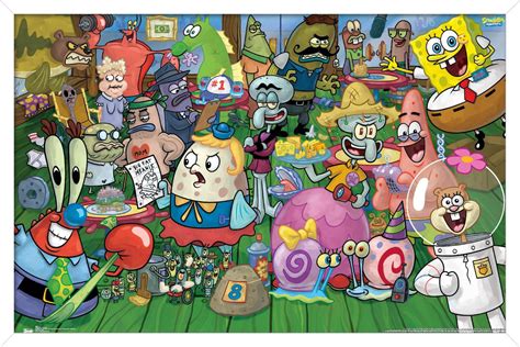 Nickelodeon Spongebob - Character Wall Poster, 14.725" x 22.375", Framed - Walmart.com