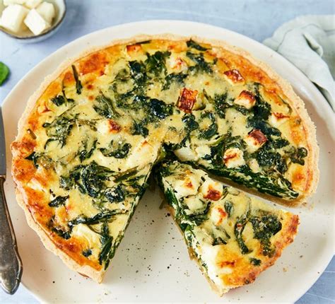 Spinach & feta quiche | BBC Good Food