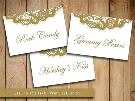 DIY Wedding Candy Buffet Label Template by PaintTheDayDesigns | Candy ...