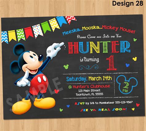 Mickey Mouse Birthday Invitation Mickey Mouse Clubhouse Fiesta Mickey Mouse, Mickey Mouse First ...