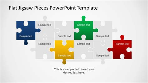 Editable Flat Jigsaw Pieces PowerPoint Template - SlideModel