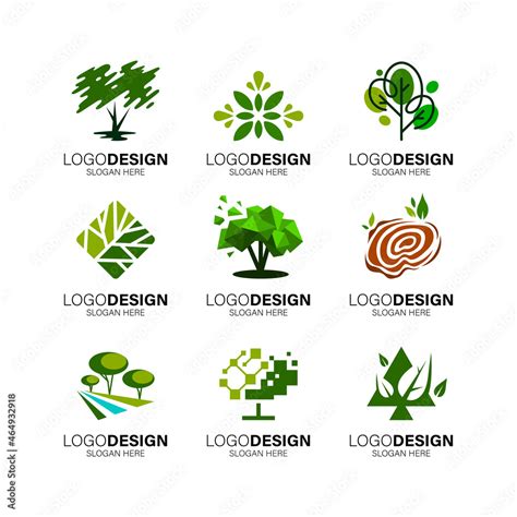 collection of tree logos for the environment Stock Vector | Adobe Stock