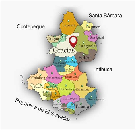 Mapa De Gracias Lempira Honduras, HD Png Download - kindpng