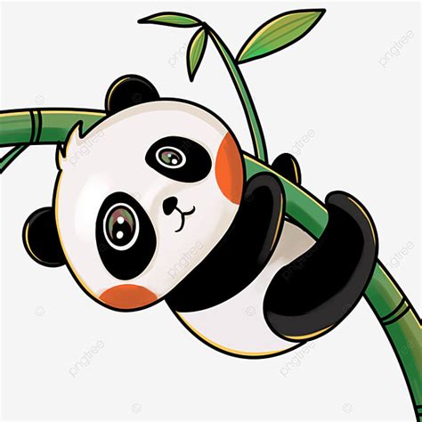 Panda Eating Bamboo Clipart Vector, Panda Climbing Bamboo Clip Art, Play, Tree Climbing, Lovely ...