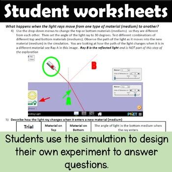 PhET Bending Light Virtual Lab Investigation NGSS Aligned Physical Science