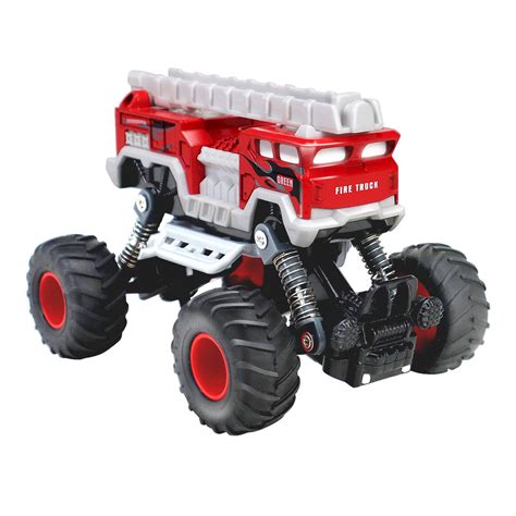 CORPER TOYS Diecast Fire Truck, Monster Truck for Boys Girl with Giant ...