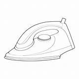 Iron Electric outline Vector art Illustration appliance Home On  sketch template
