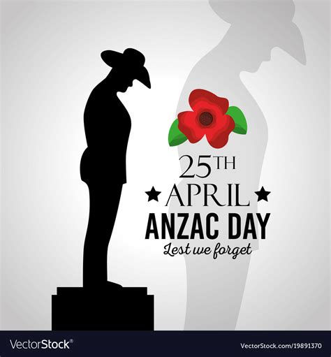 Anzac day lest we forget Royalty Free Vector Image