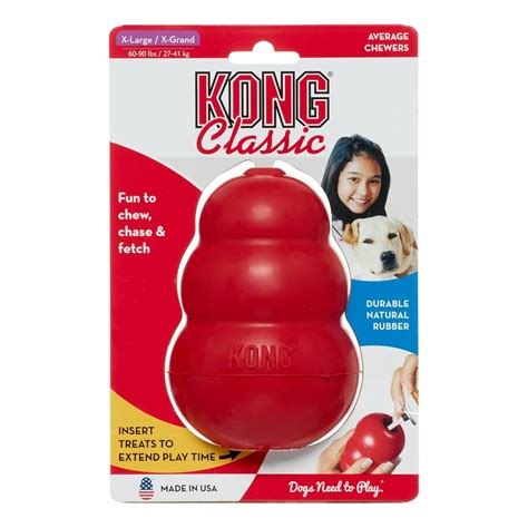 KONG Classic Durable Natural Rubber Dog Toy, X-Large - Walmart.com - Walmart.com