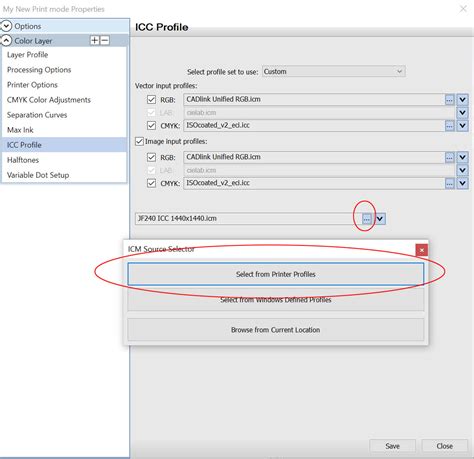 Creating ICC profiles in 3rd party applications