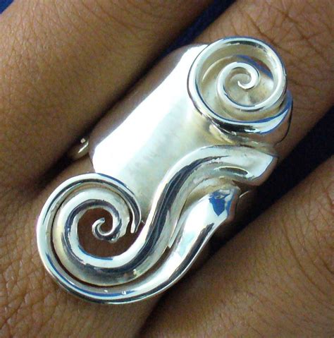 Chunky Silver Ring Sterling Silver Statement Ring for Women Unique ...