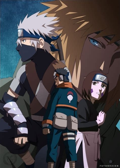 Kakashi, Rin, Obito, Minato - team yondaime Photo (17701319) - Fanpop