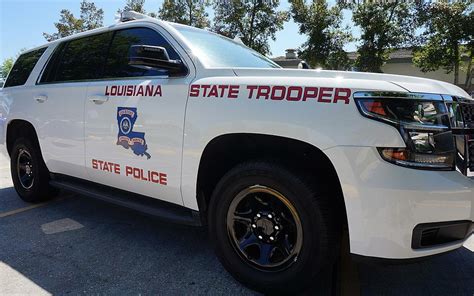 Louisiana State Police Unit Flips Over in Lafayette