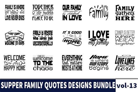 15 SUPPER FAMILY Quotes Designs Bundle Graphic by Konica Graphics ...