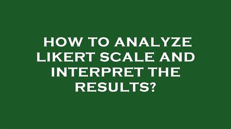 How to analyze likert scale and interpret the results? - YouTube