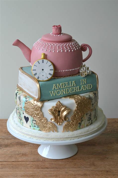 A very merry unbirthday, to you! A whimsical Alice in Wonderland 1st birthday cake | Rylie's ...