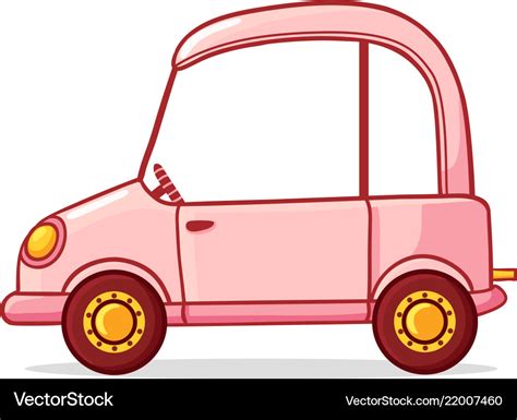 Pink cartoon car in cartoon Royalty Free Vector Image