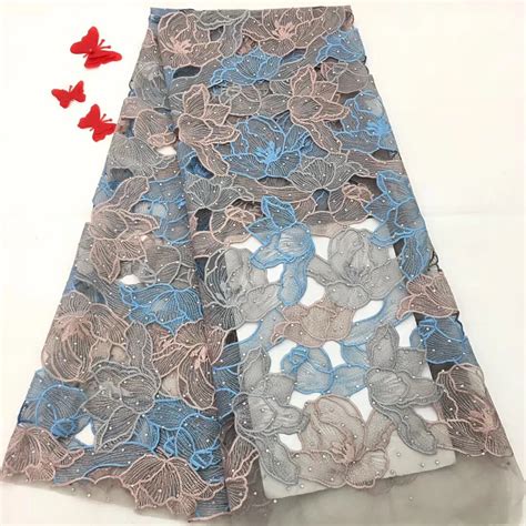 Alibaba Express African Lace Fabric 2018 High Quality White Corded Lace Trim With Stones African ...