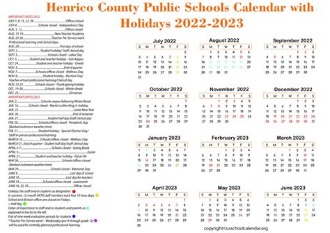 Henrico Public Schools Calendar - Tally Felicity