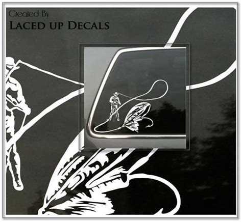 Fly Fishing Vinyl Decal © Laced up Decals Sku:fly Fishing Big - Etsy