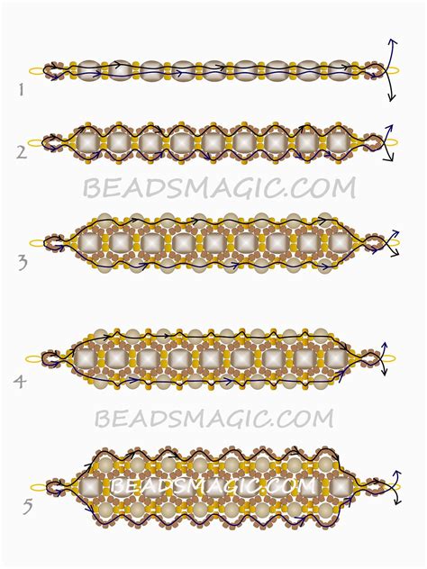 Free beaded pattern for bracelet Dark Honey | Beads Magic | Seed bead jewelry, Beaded bracelets ...