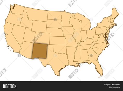 Map United States, New Mexico Image & Photo | Bigstock