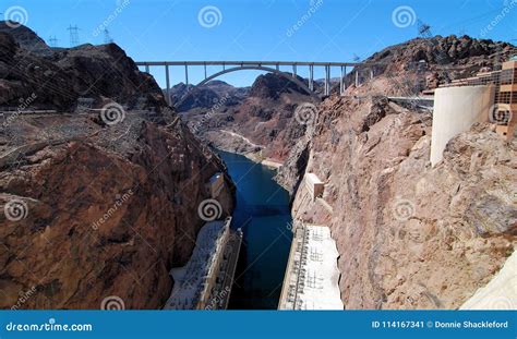 Lake Mead and the Hoover Dam Stock Image - Image of construction ...