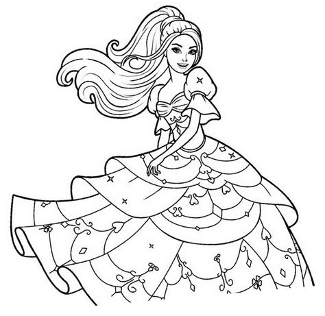 Barbie Princess Coloring Page