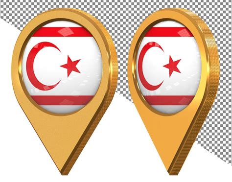 Premium PSD | Northern cyprus location icon flag isolated with ...