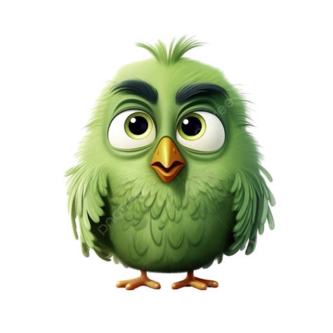 Green Bird Cartoon Character, Bird, Green, Beautiful PNG Transparent ...