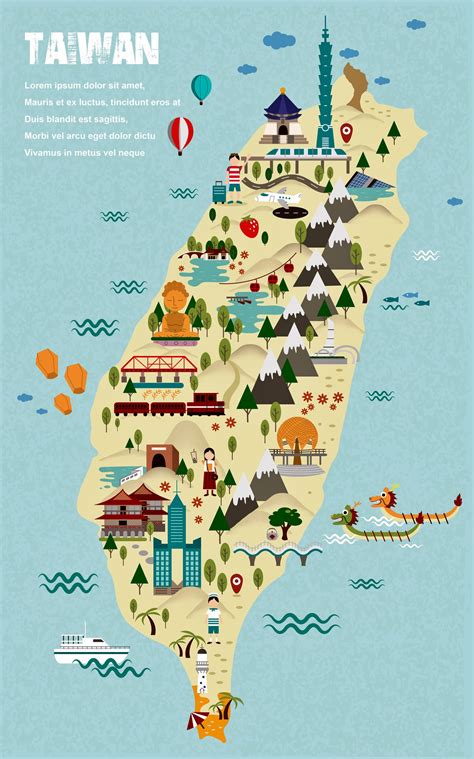 Taiwan Map of Major Sights and Attractions - OrangeSmile.com