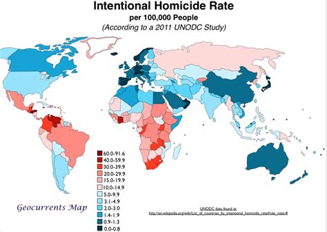 World Map of Homicide Rates courtesy r/MapPorn (pic). : r/interestingasfuck