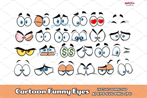 Cartoon Funny Eyes | Creative Market