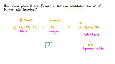 Question Video: Determining the Number of Products Expected from the Monosubstitution Reaction ...