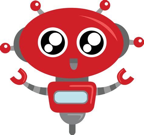 Cute Red Robot Vector Clipart 7066943 Vector Art at Vecteezy