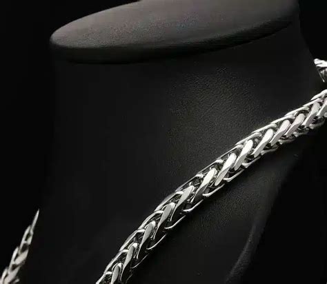 Wheat Chain Necklace in Platinum, 7mm