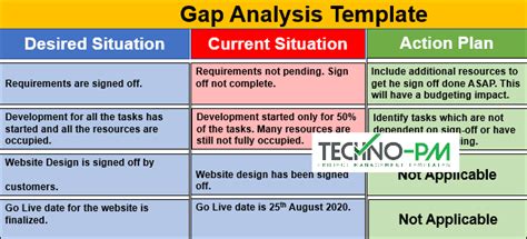 Gap Analysis Template Download | Project Management Templates