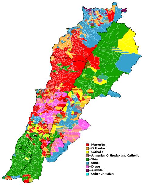 Religious map of Lebanon by municipality : r/lebanon