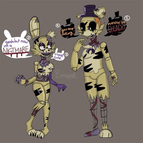 Springbonnie x fredbear fanart | Fnaf comics, Diseño de personajes ...