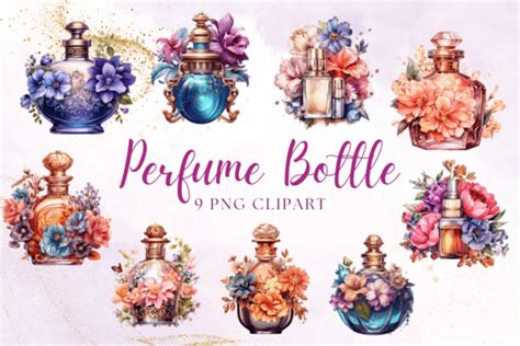 Vintage Perfume Bottle Watercolor PNG Graphic by sistadesign29 · Creative Fabrica