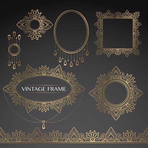 Free Vector | Gold vintage frames